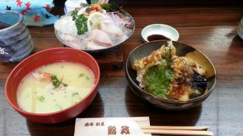天丼&お造り&味噌汁 天丼&お造り&味噌汁